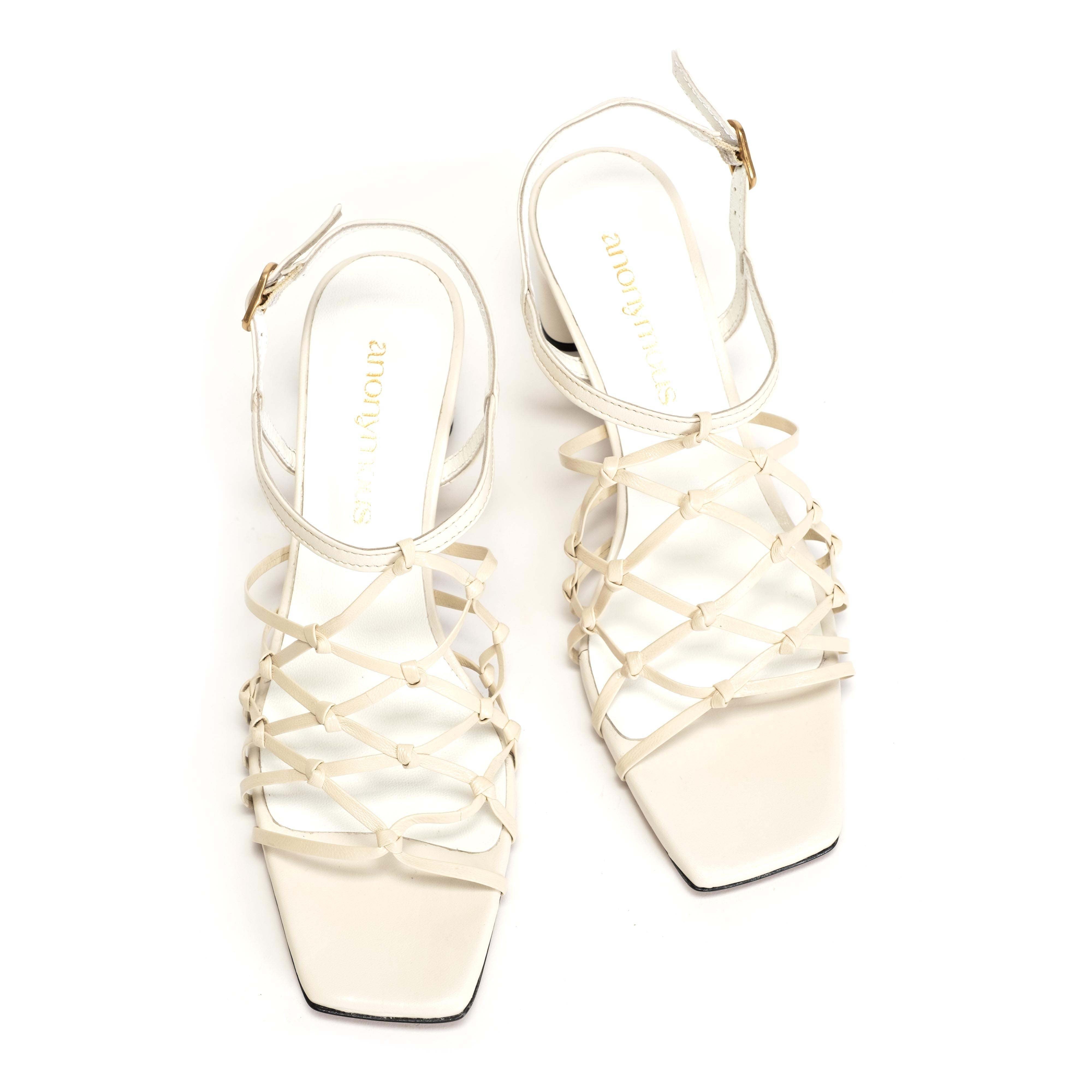 Coco 60 Hand-braided leather Milk White