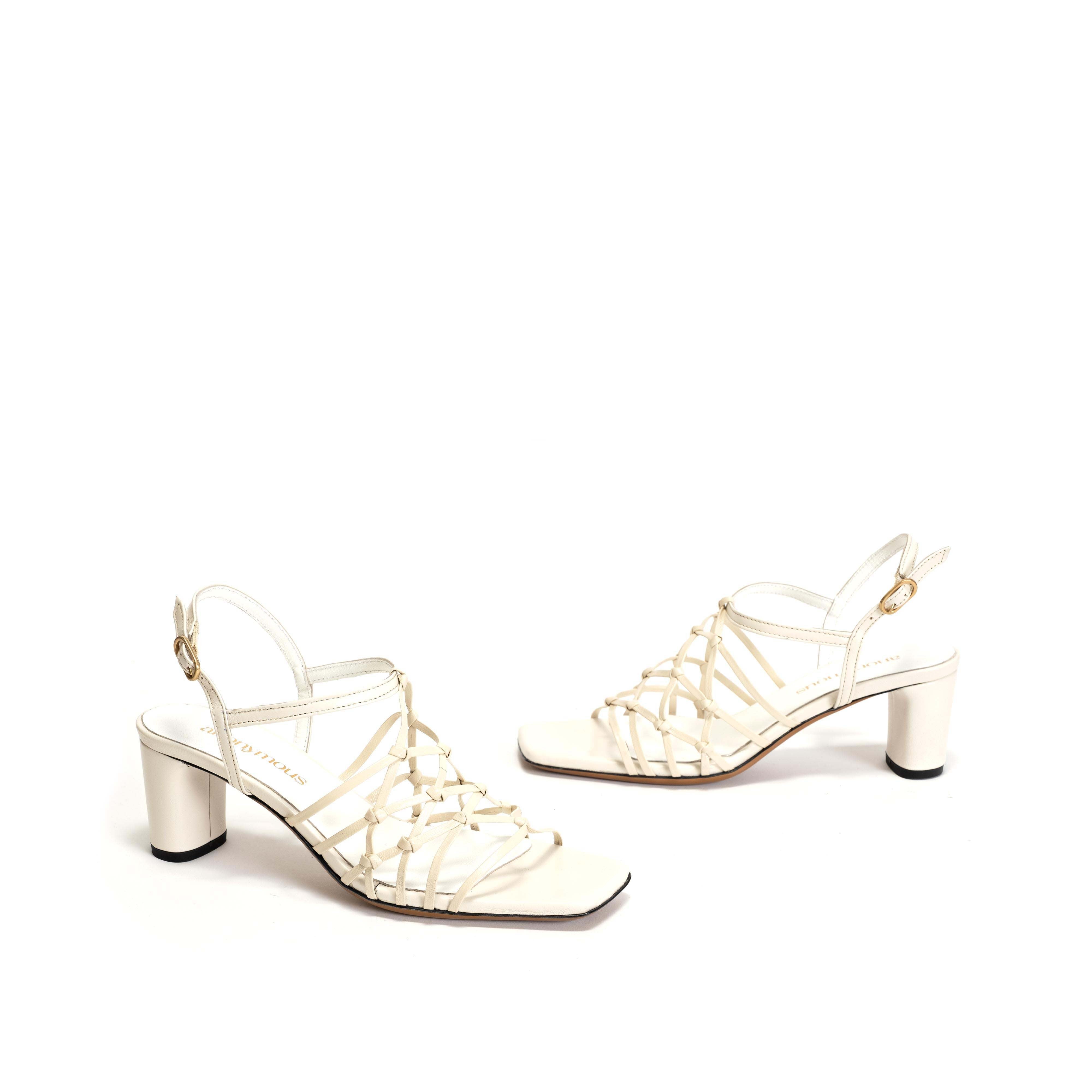 Coco 60 Hand-braided leather Milk White