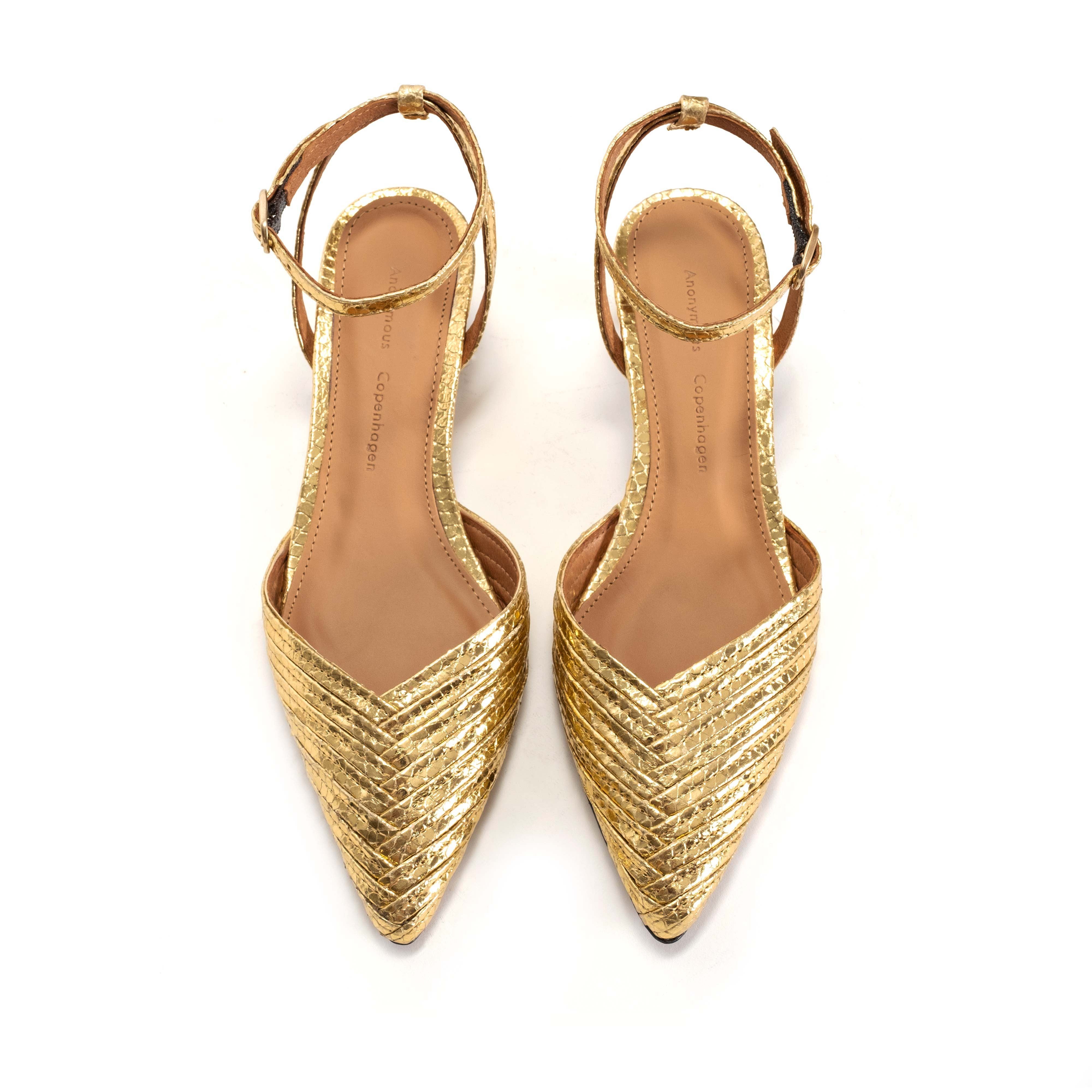 Givia 40 Snake metallic calf Sparkling gold