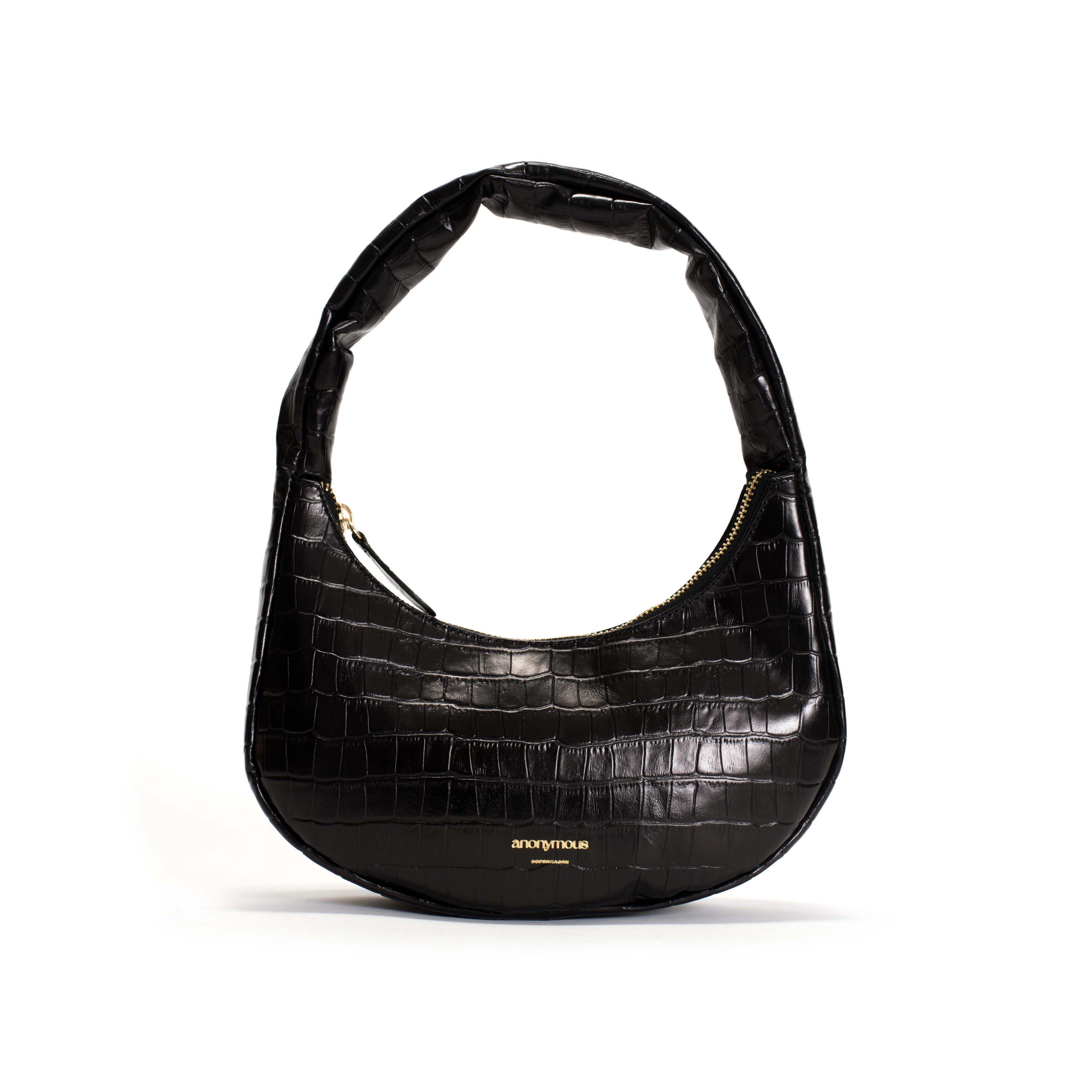 Shane petite pillow bag Croco calf Black