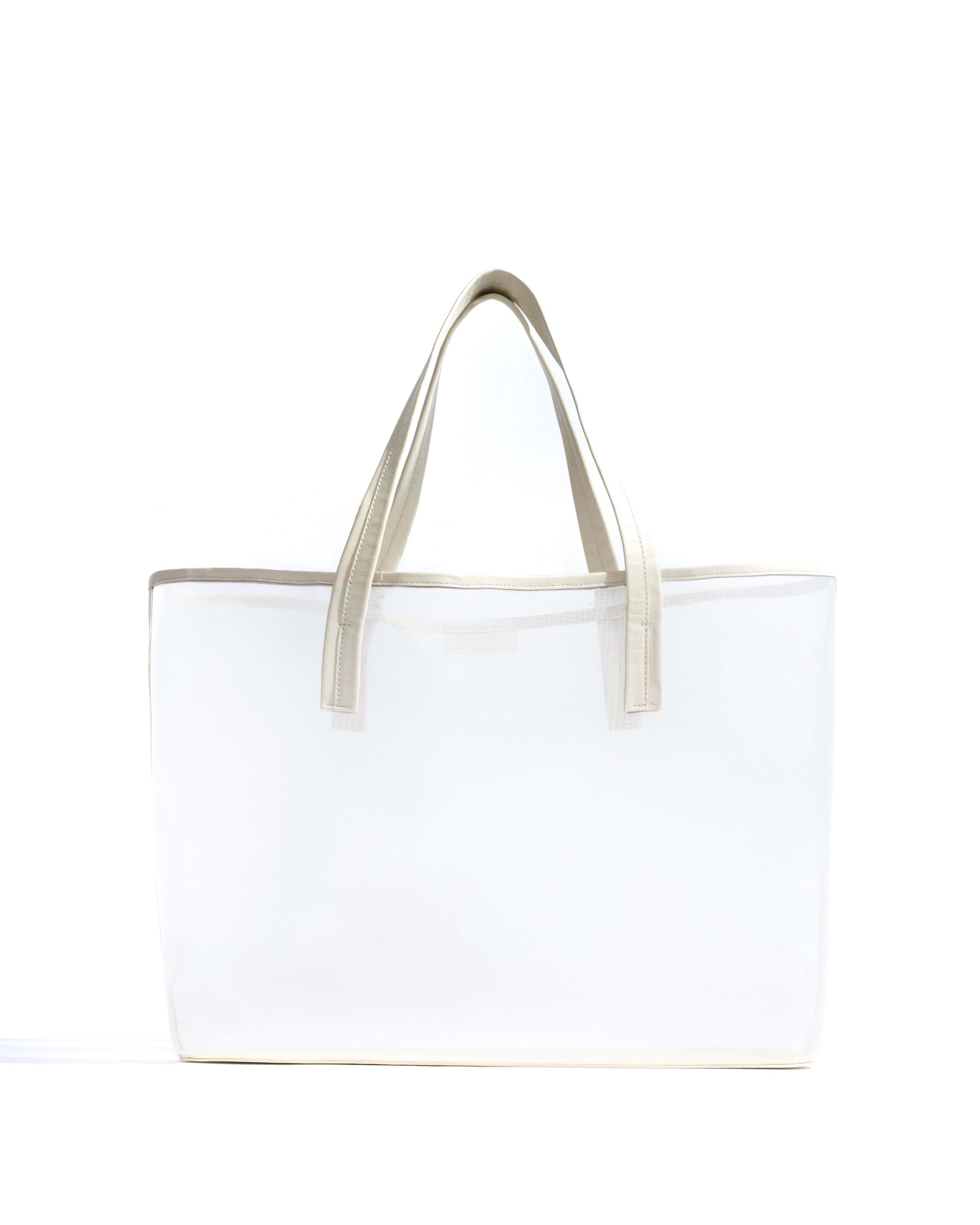 Ruba shopper mesh Shiny lamb & mesh White sand