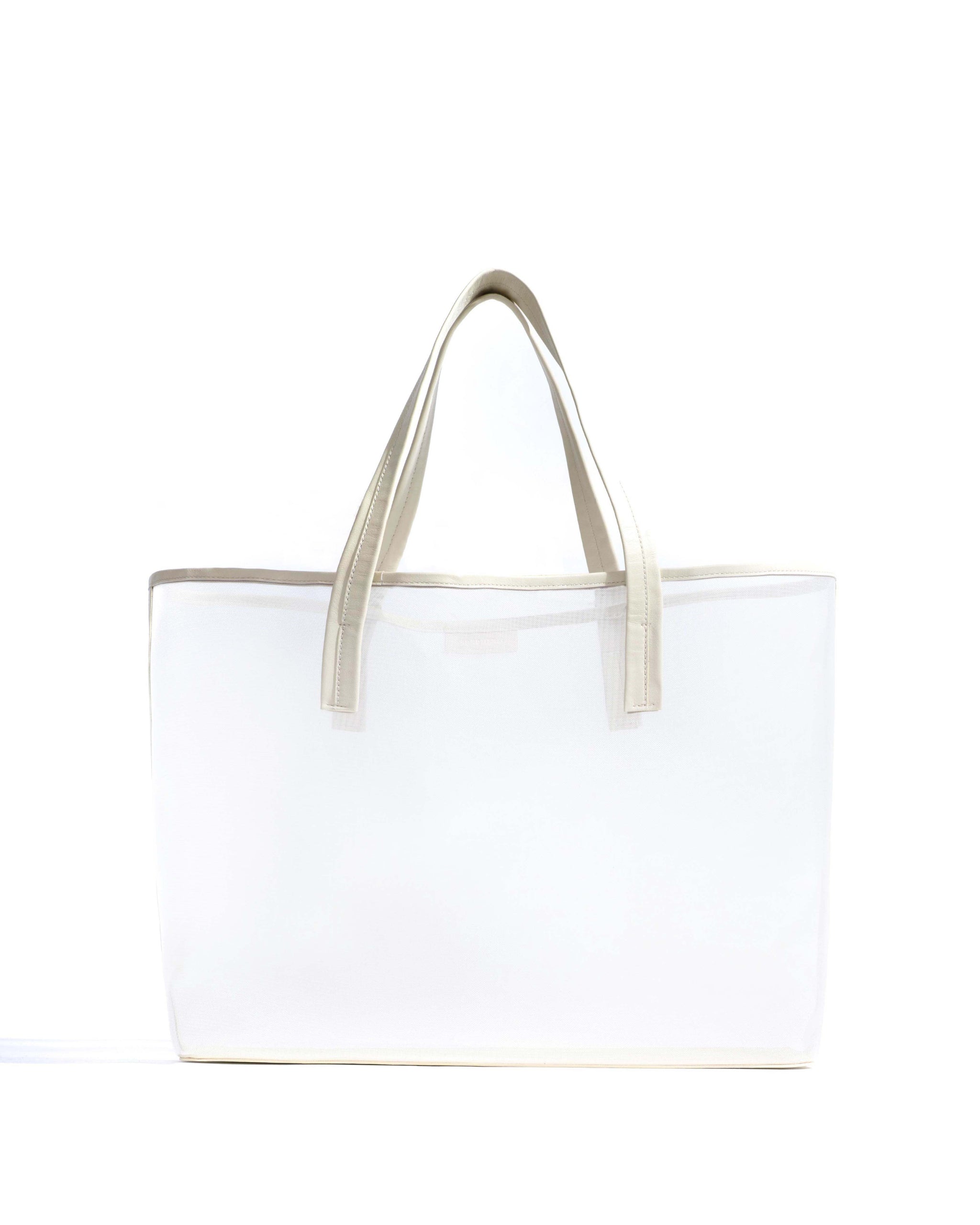 Ruba shopper mesh Shiny lamb & mesh White sand - Anonymous Copenhagen Bags
