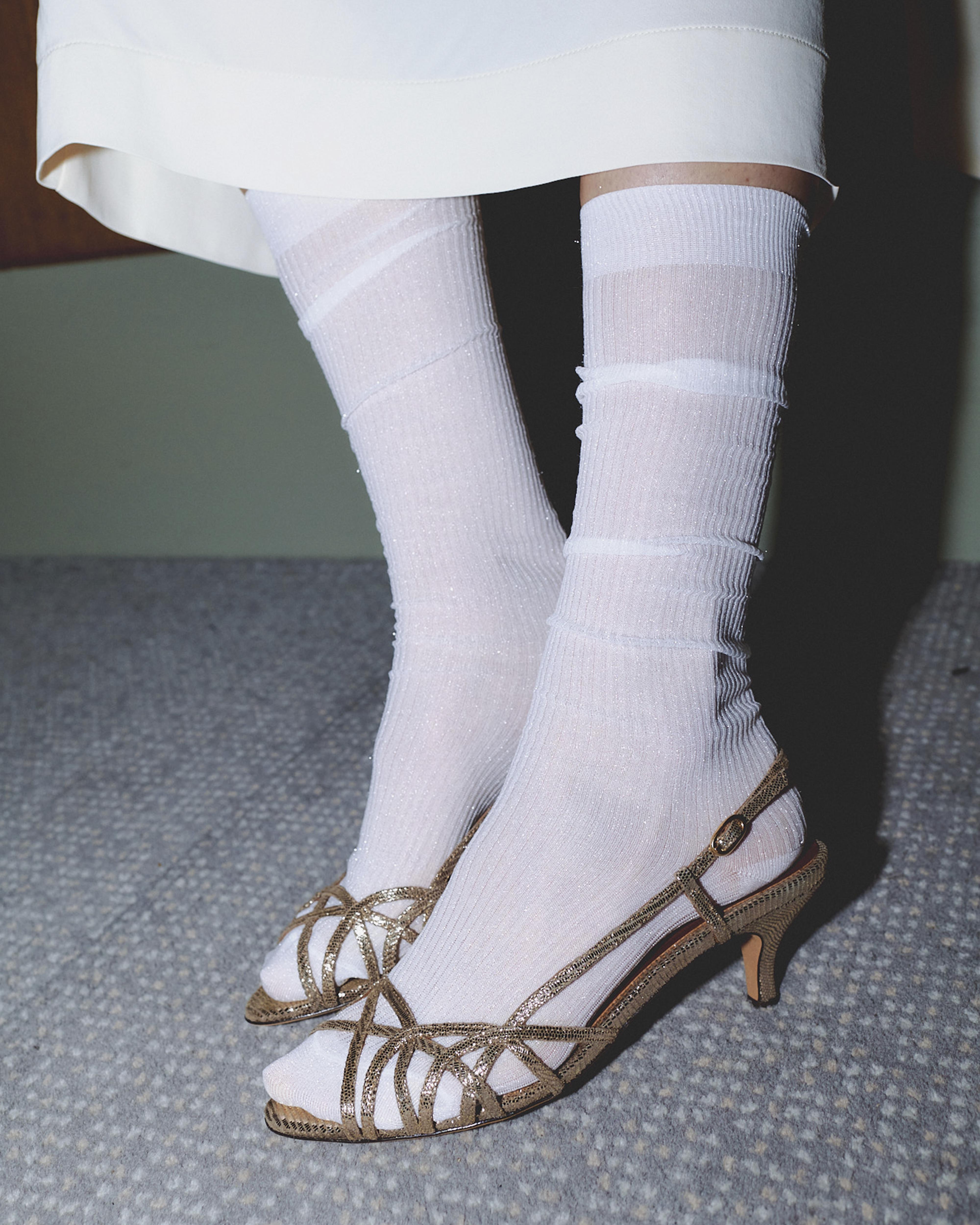 Scarlett 50 kitten Lizard metallic goat Vintage champagne