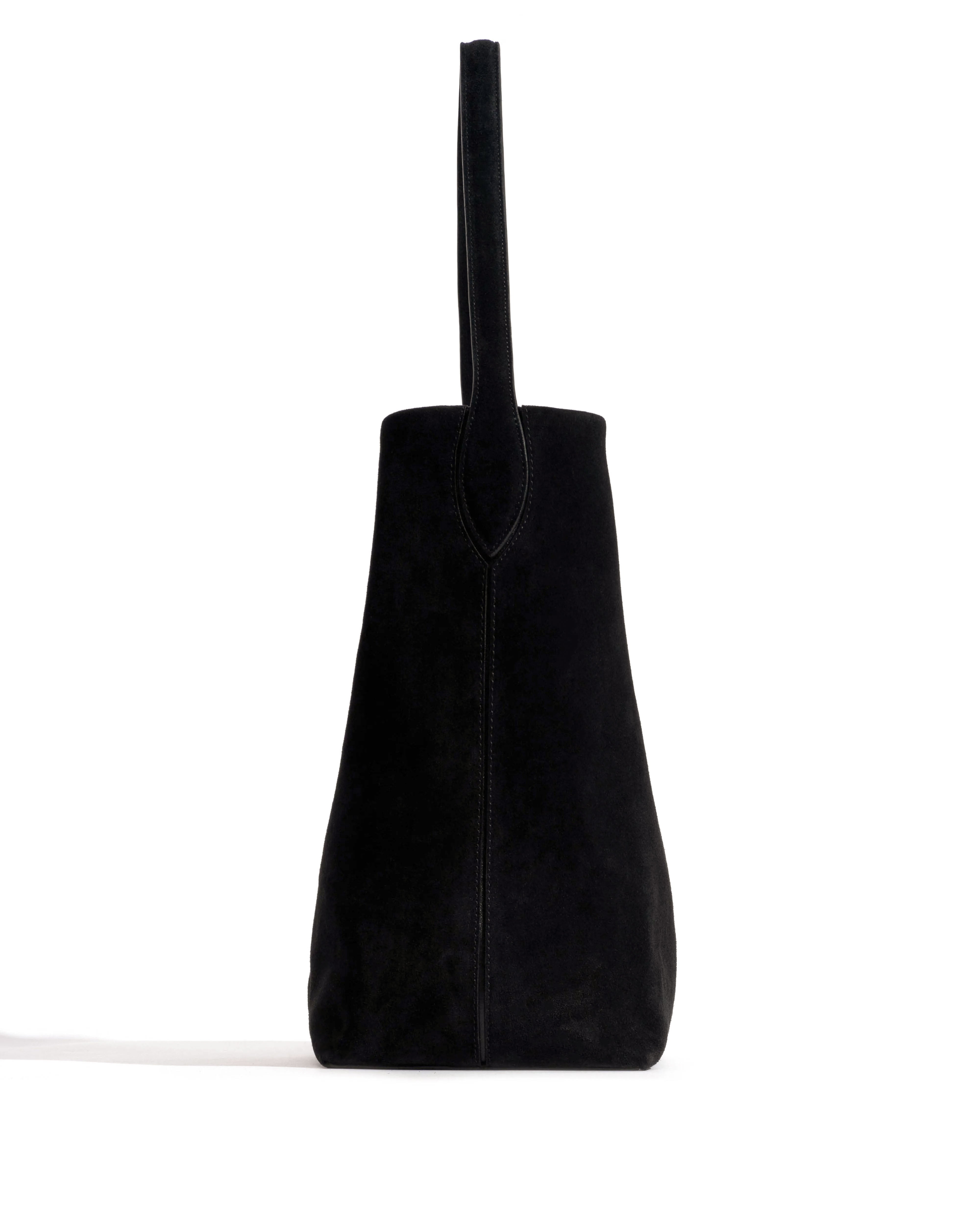 Versa slouchy everyday bag Calf suede Black